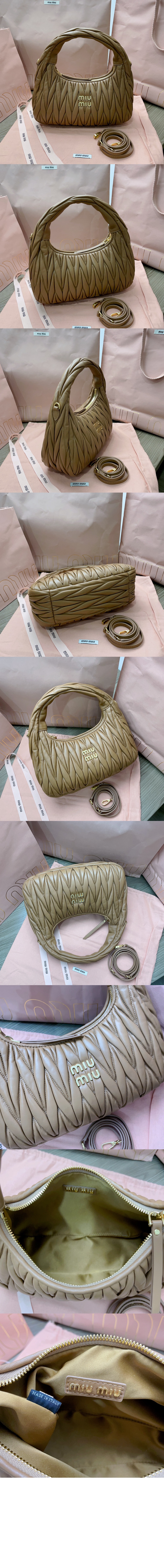 미우미우 완더 마테라쎄 나파 가죽 호보백 5BC153