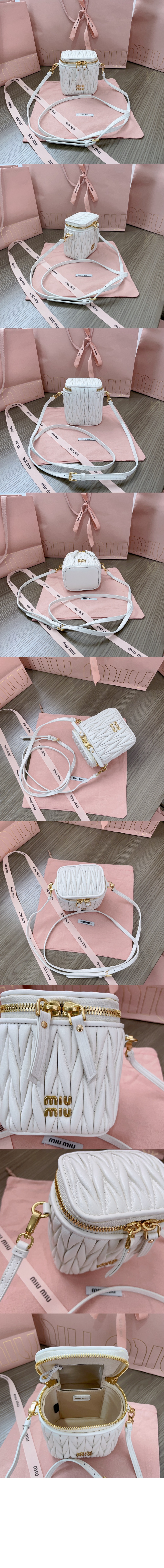 미우미우 마테라쎄 나파 가죽 마이크로 백 5NR018