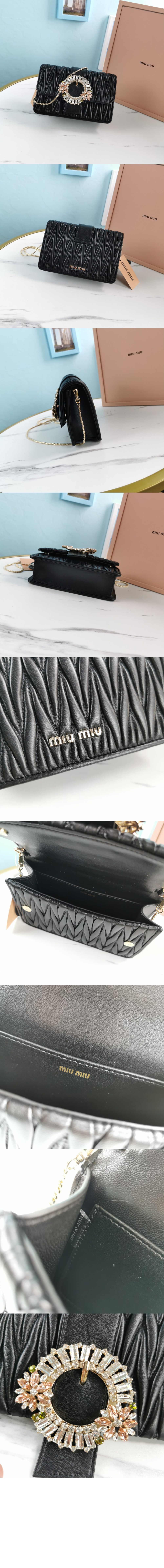 미우미우 마테라쎄 플라워 미니백 5BH095