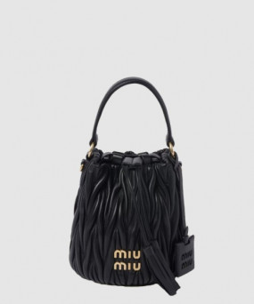 미우미우 마테라쎄 나파 가죽 버킷백 5BE085