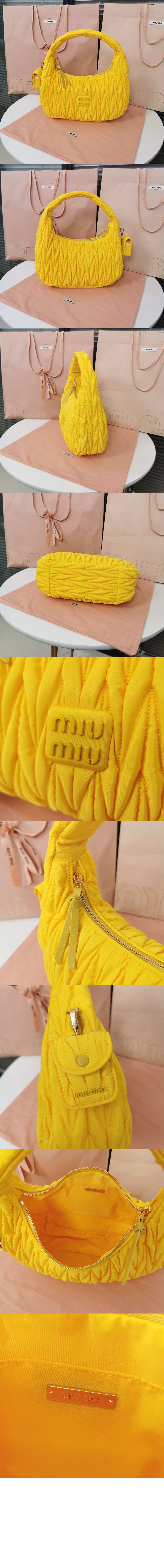 미우미우 완더 마테라쎄 나파 가죽 호보 백 5BC108