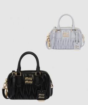 미우미우 아르카디 마테라쎄 나파 가죽 가방 5BB123