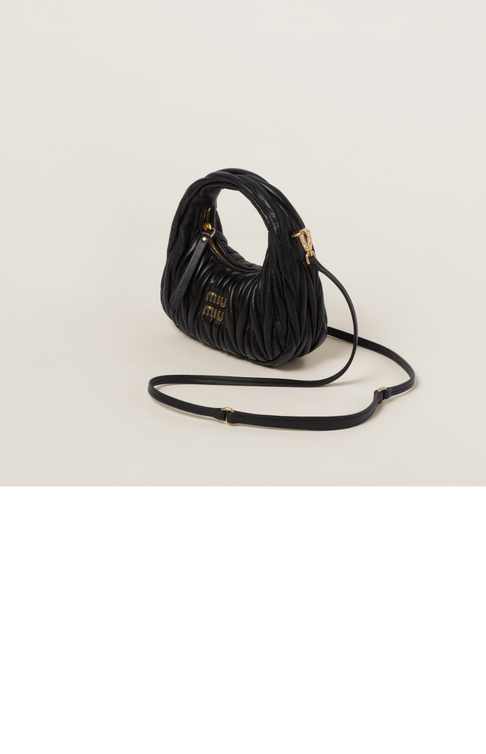 미우미우 완더 마테라쎄 나파 가죽 호보 미니백 5BP078