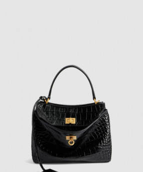발렌시아가 로데오 미니 크로커다일 엠보싱 핸드백 795456