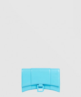 발렌시아가 아워글래스 크로커다일 엠보싱 월렛 온 체인 656050