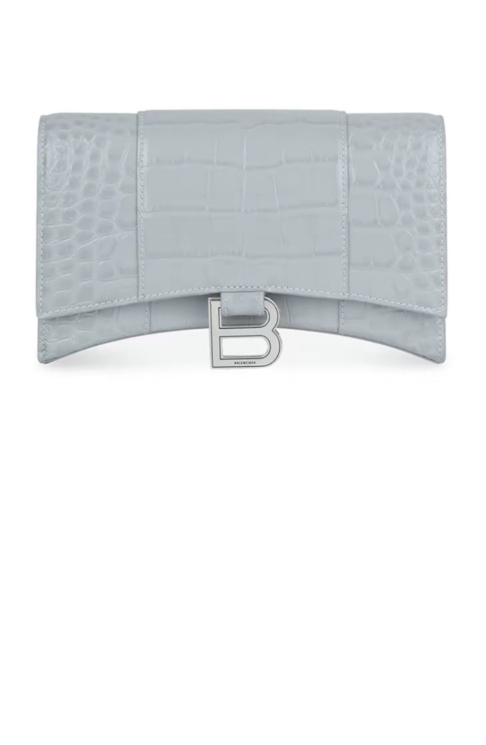 발렌시아가 아워글래스 크로커다일 엠보싱 월렛 온 체인 656050