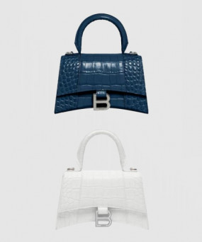 발렌시아가 아워글래스 XS 크로커다일 엠보싱 핸드백592833