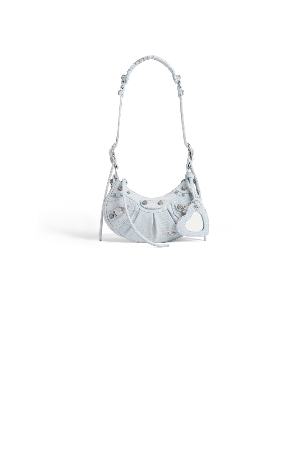 발렌시아가 XS 라인스톤 디테일 데님 숄더백 671309