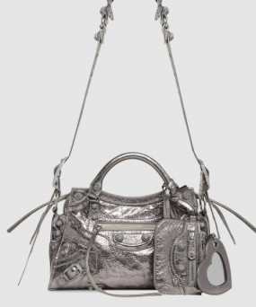 발렌시아가 XS 핸드백 실버 700940