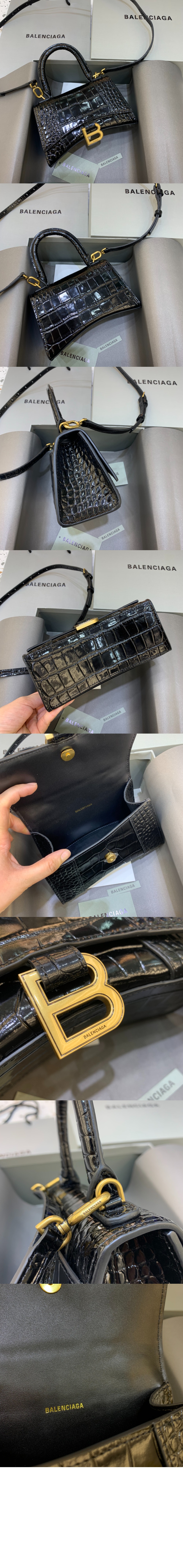 발렌시아가 미니 크로커다일 핸드백 592833