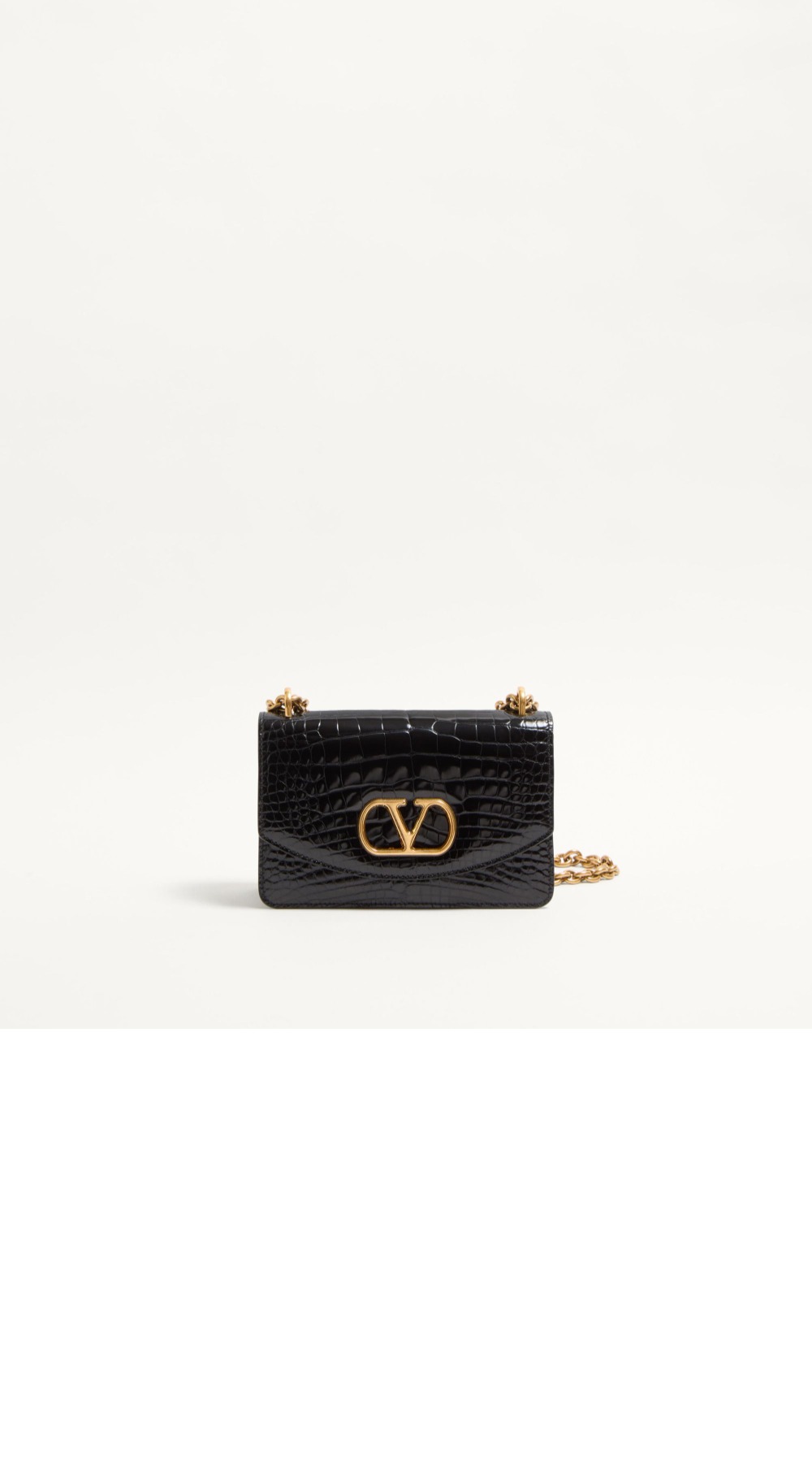 발렌티노 가라바니 베인 크로커다일 레더 스몰 숄더백