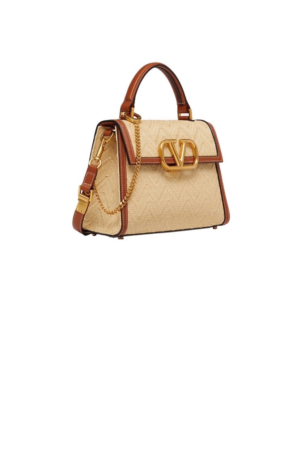 발렌티노 브이슬링 라피아 탑핸들백 스몰