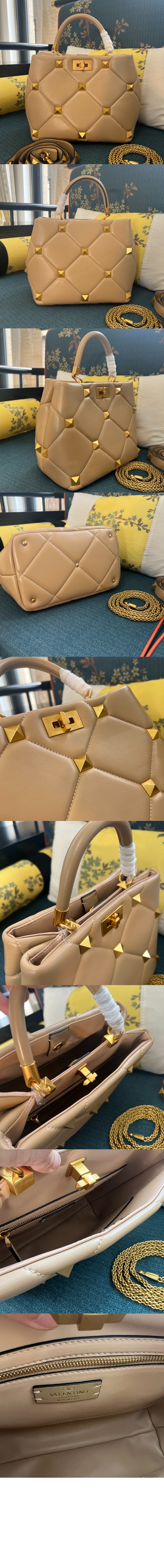 발렌티노 로만스터드 버킷백 미듐