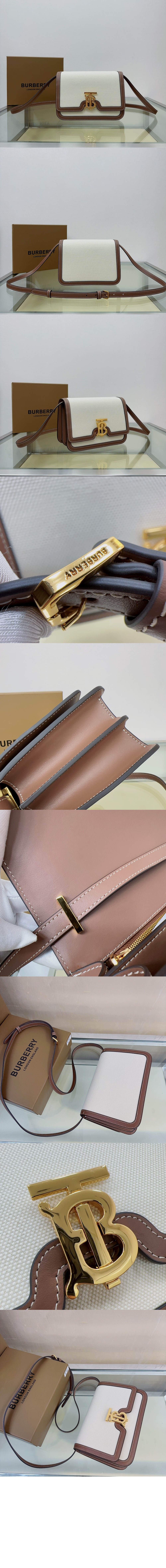 버버리 캔버스 래더 TB 숄더백 80393651