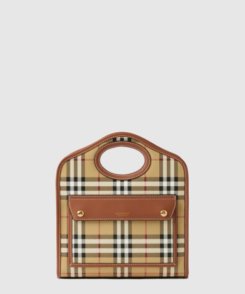 버버리 체크 레더 미니 포켓백 80661661
