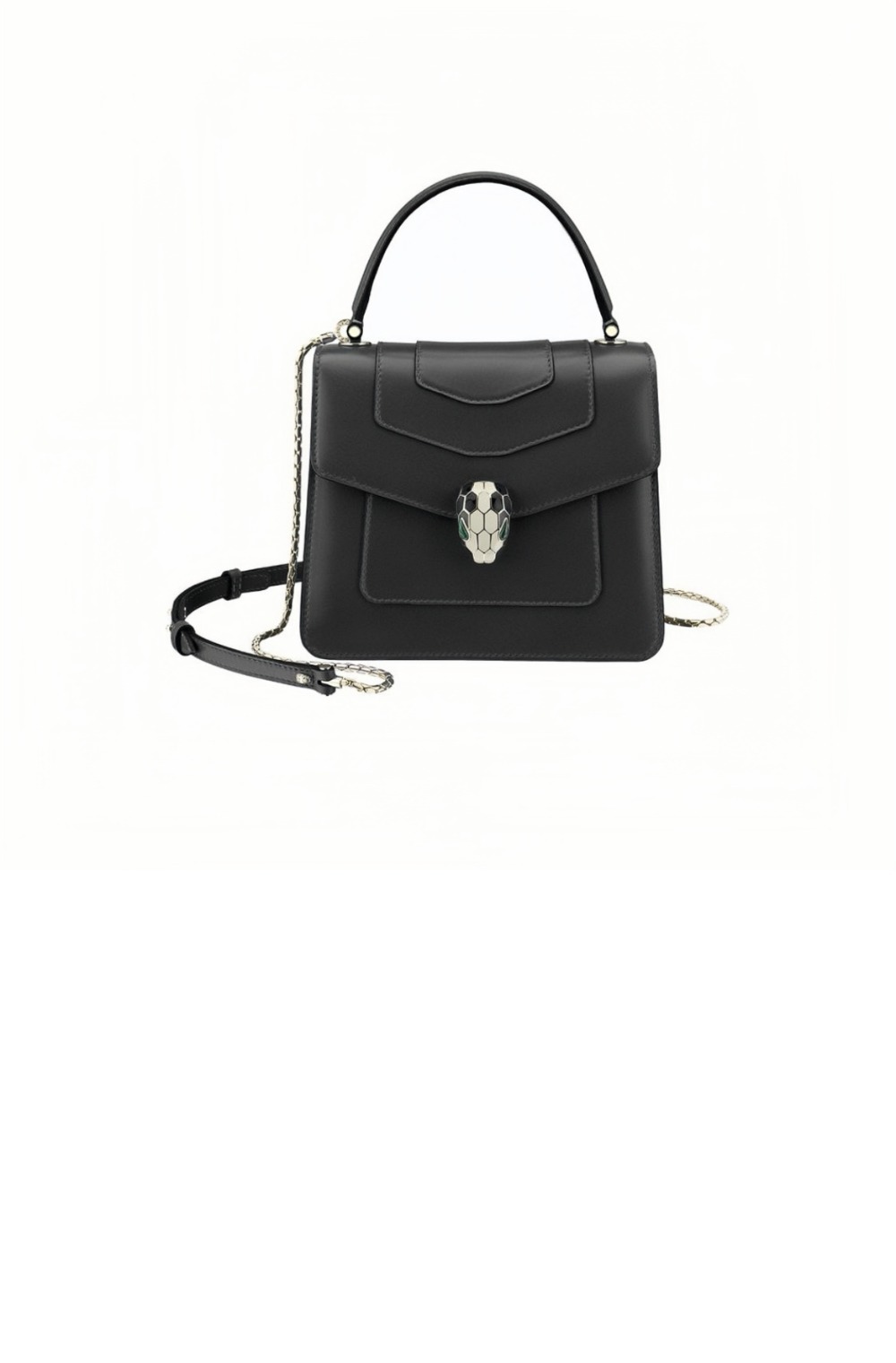 불가리 스몰 타조 가죽 체인백 383290