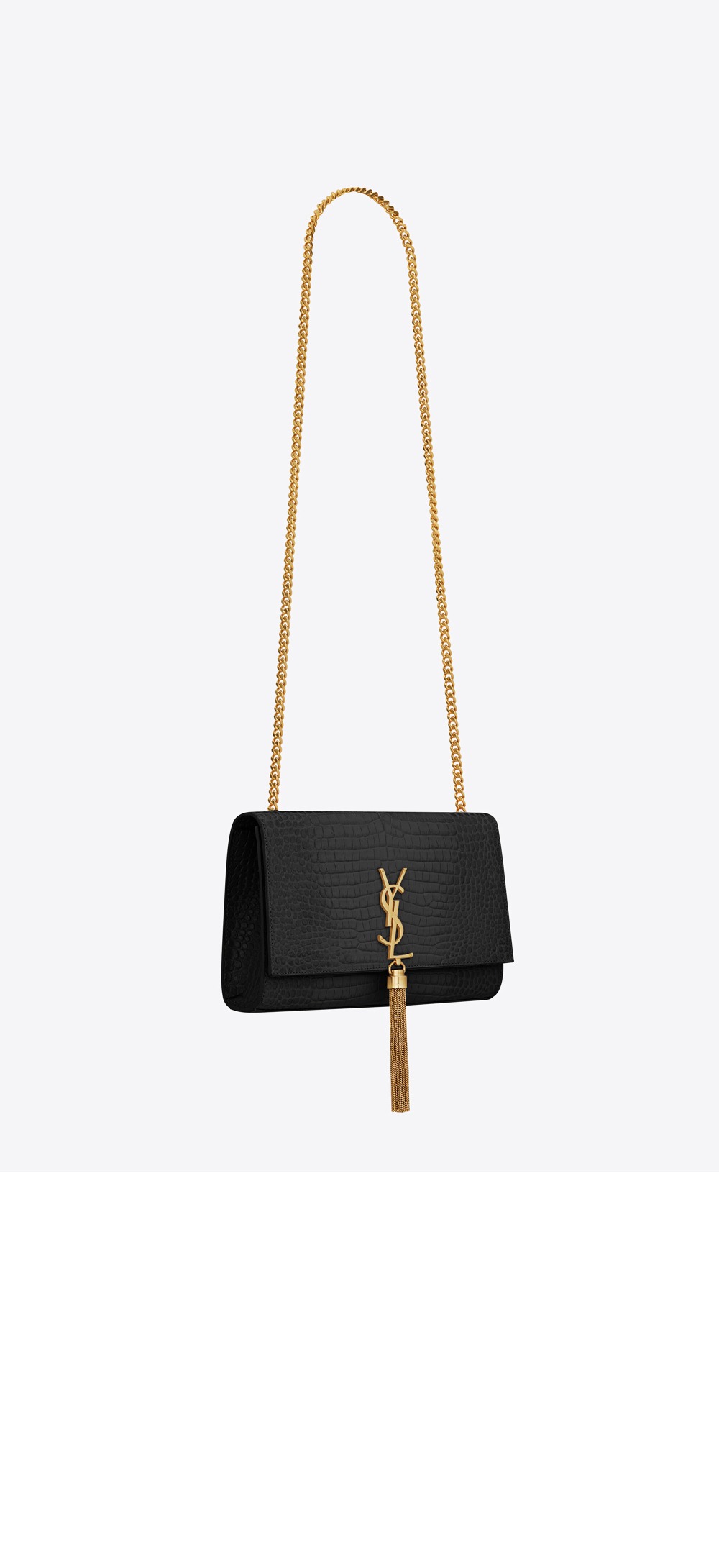 생로랑 크로커 케이트백 테슬 미듐 354119