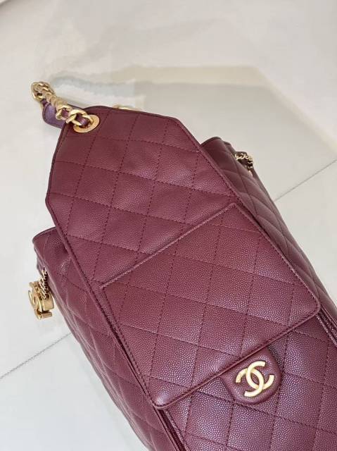 샤넬 25백 라지 버건디 42 x 36 x 15cm