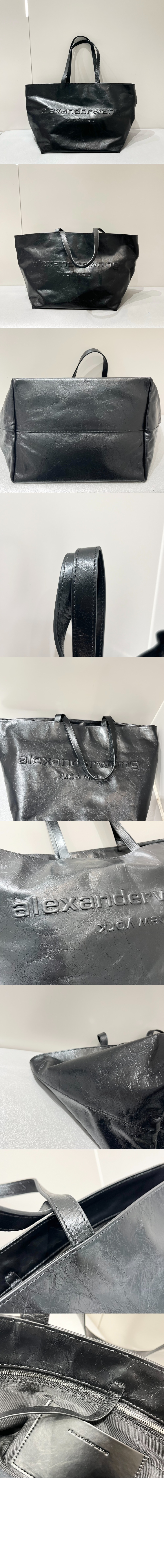 알렉산더왕 펀치 엠보스드 로고 가죽 토트백 20224T