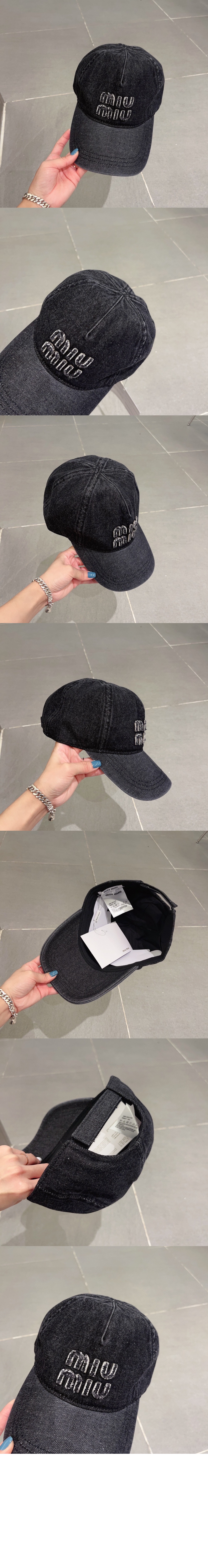 미우미우 데님 베이스볼 캡 5HC344