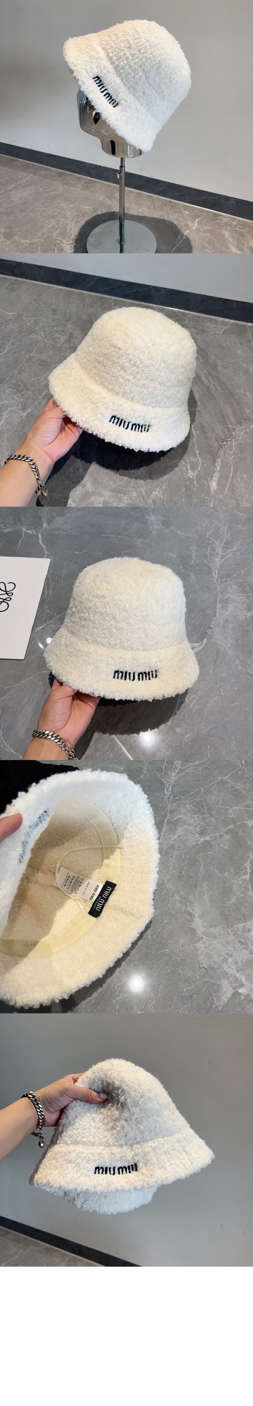 미우미우 로고 자수 버킷햇 5HC196