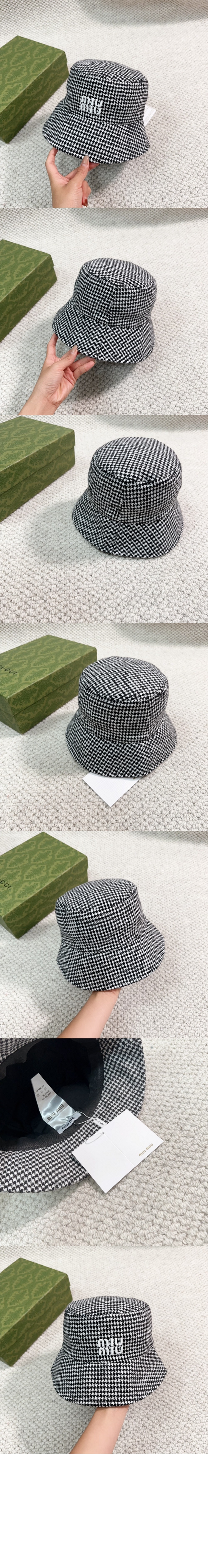 미우미우 로고 자수 버킷햇 5HC196