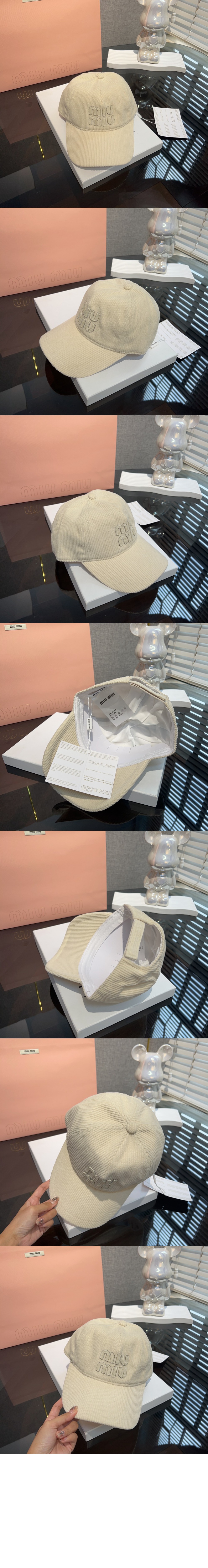 미우미우 코듀로이 베이스볼 캡 GF9FEB