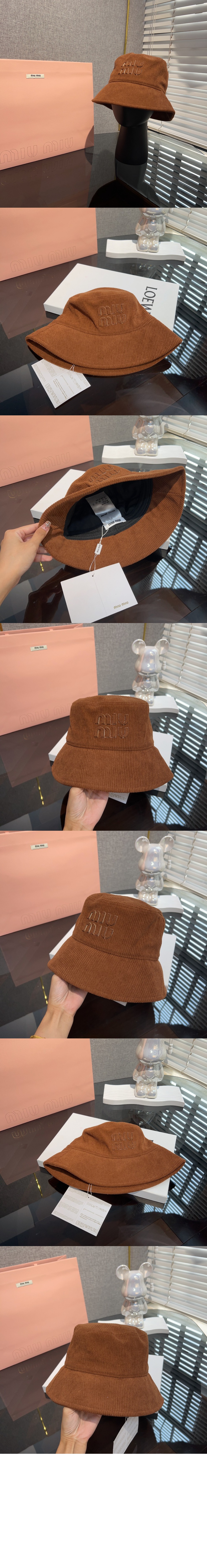 미우미우 로고 버킷햇 5HC196