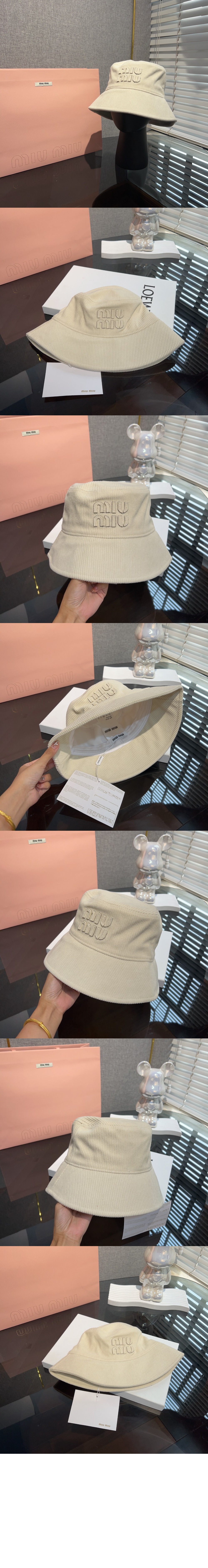 미우미우 로고 버킷햇 5HC196