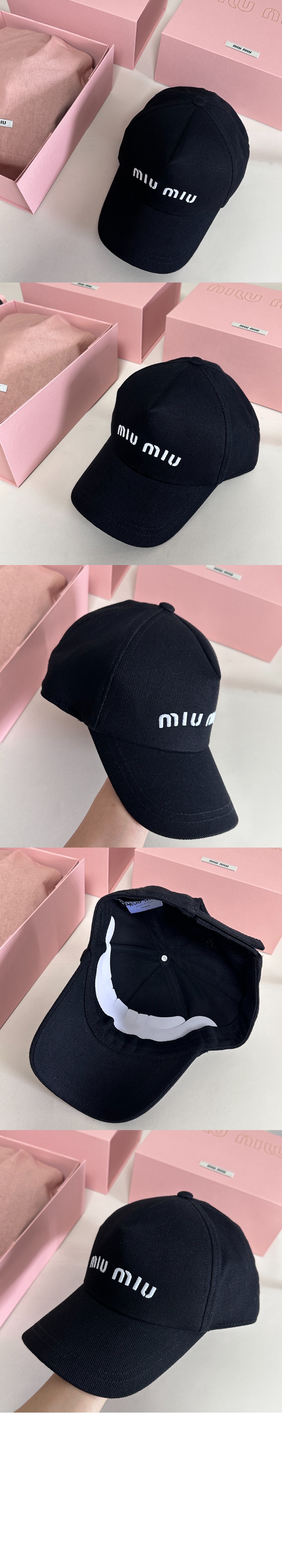 미우미우 드릴 베이스볼 캡 5HC179