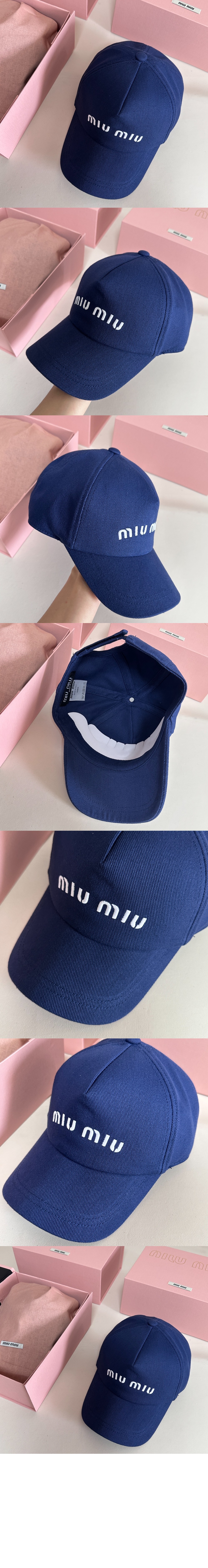미우미우 드릴 베이스볼 캡 5HC179