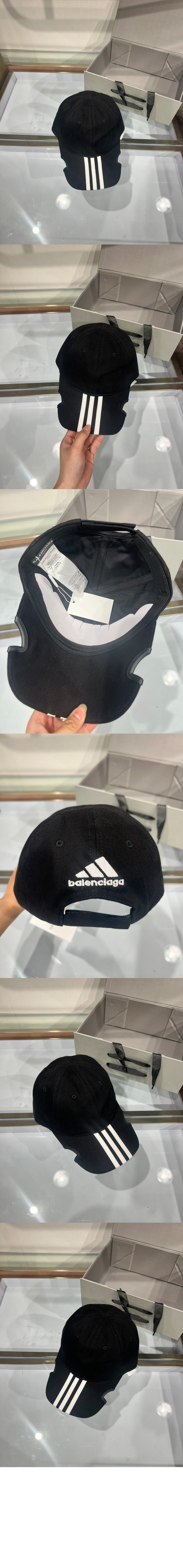 발렌시아가 쓰리 스트라이프 베이스볼 캡 712160