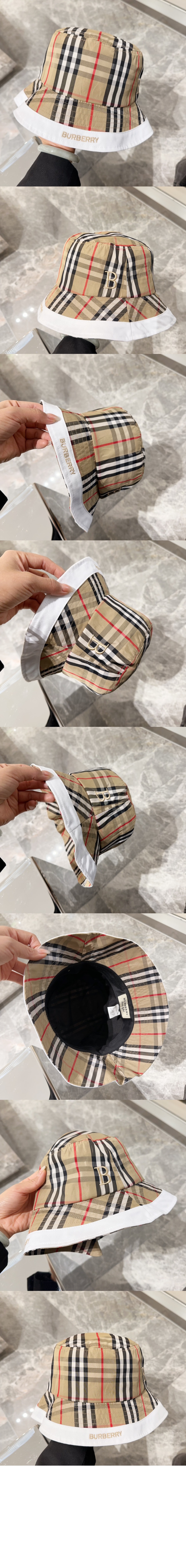 버버리 빈티지 체크 버킷햇 8056337