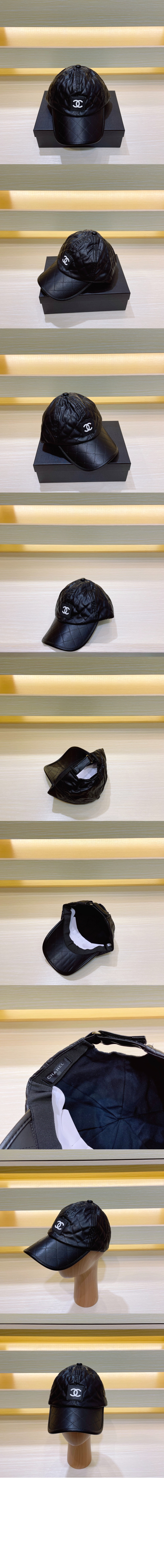샤넬 가죽 베이스볼 캡 AA7373