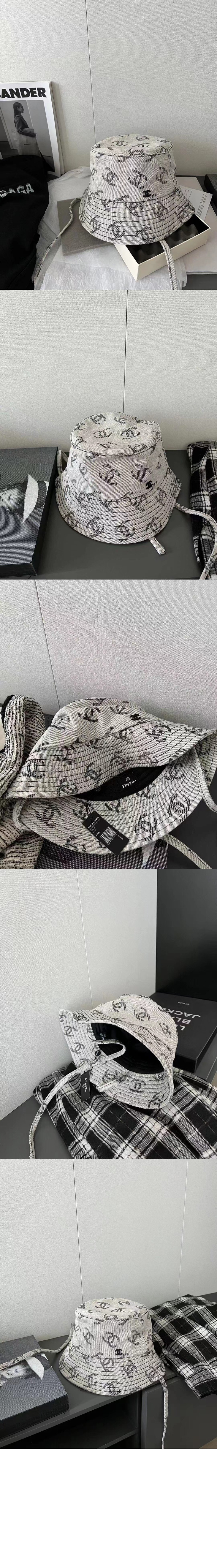 샤넬 데님 CC 로고 버킷햇 AA8274