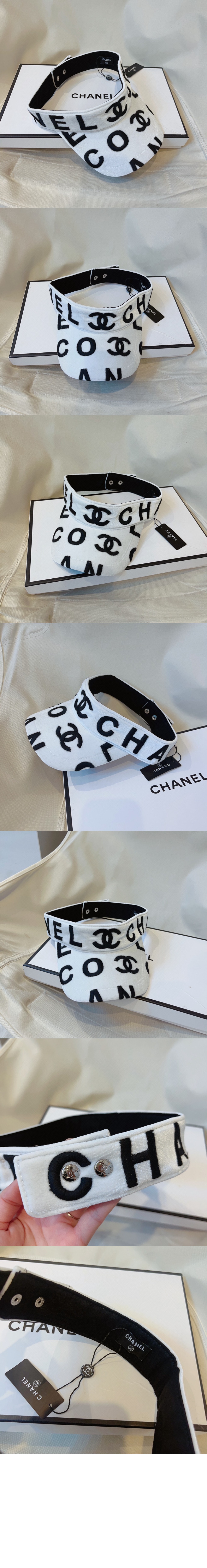 샤넬 로고 테리 선캡 AA9009