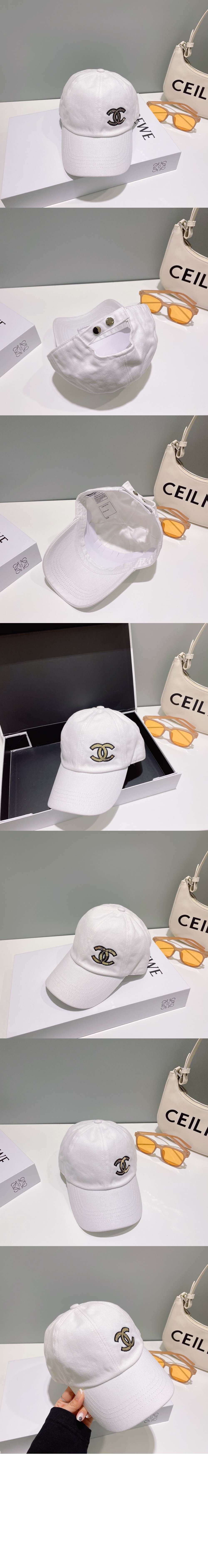 샤넬 로고 베이스볼 캡 AA8087