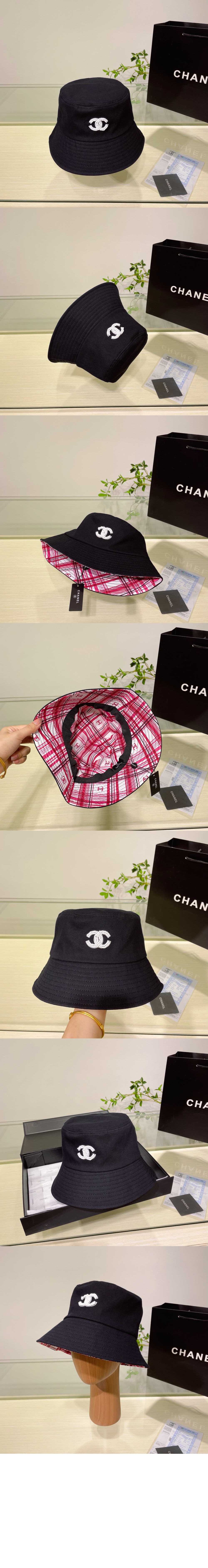 샤넬 로고 버킷햇 AA8956