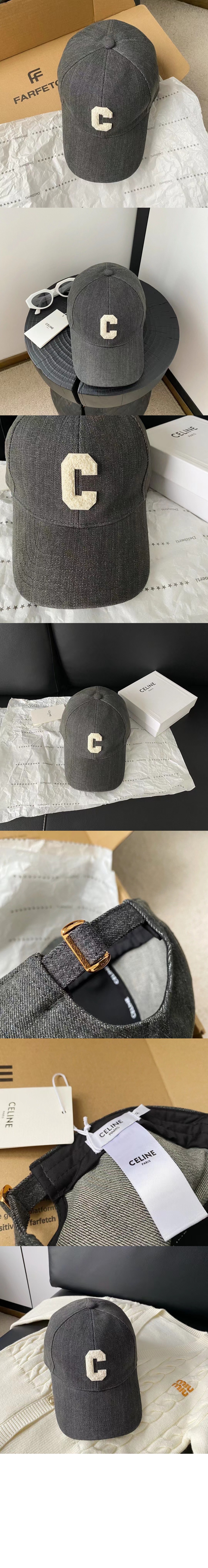 셀린느 로고 베이스볼 캡 2AUY89