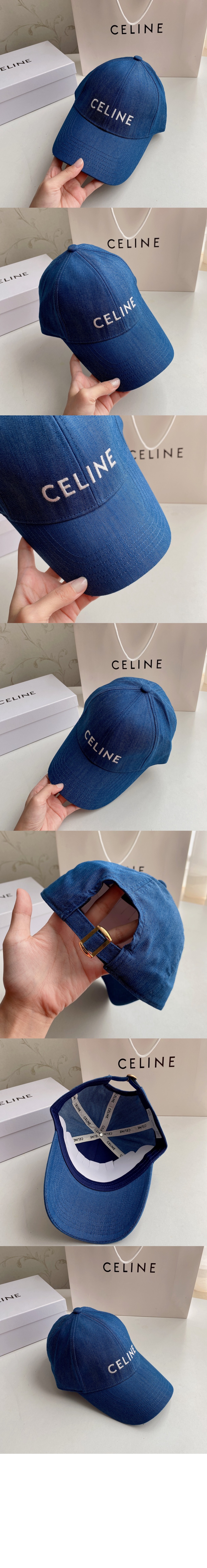 셀린느 드릴 코튼 베이스볼 캡 2AUA19