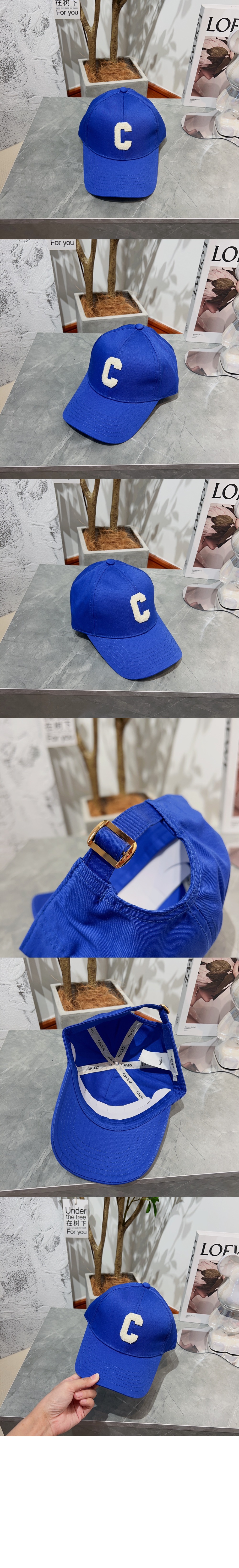 셀린느 코튼 이니셜 베이스볼 캡 2AUY89