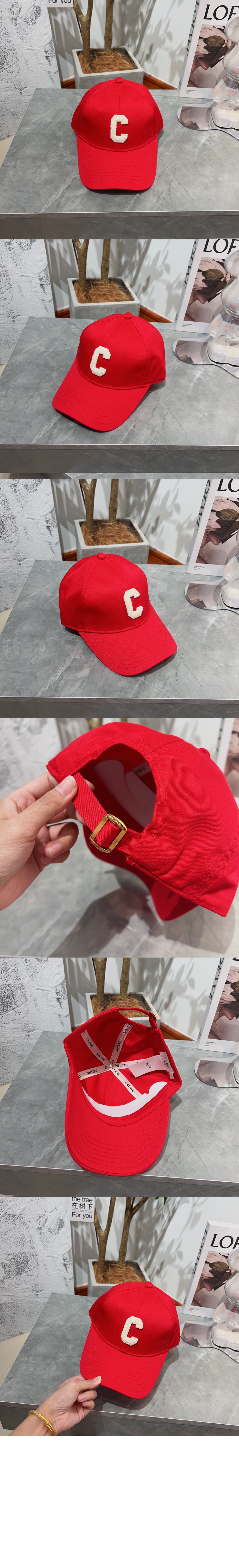 셀린느 코튼 이니셜 베이스볼 캡 2AUY89