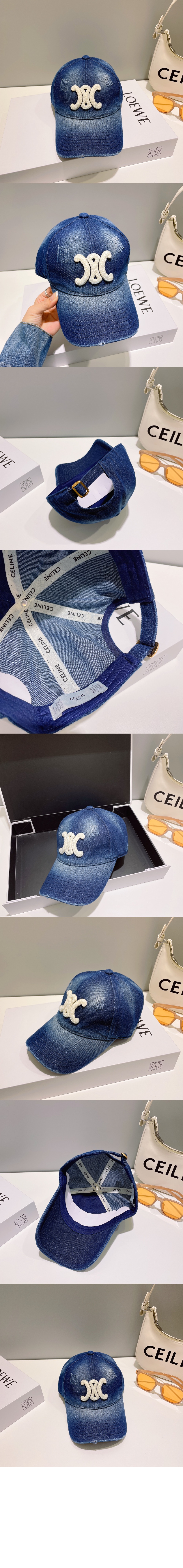 셀린느 이니셜 데님 베이스볼 캡 2AUY88