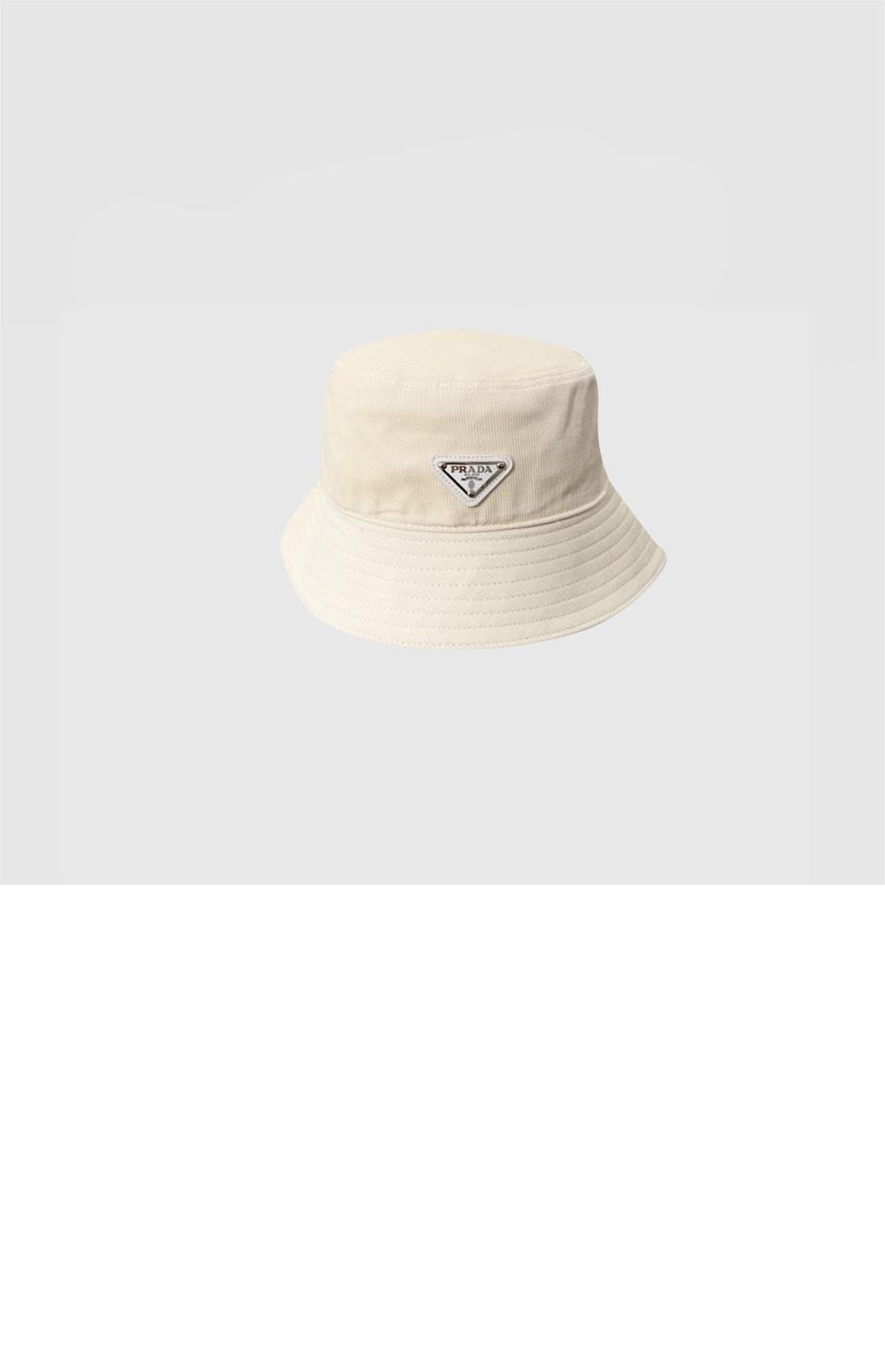 프라다 코듀로이 자수 벙거지 1HC257