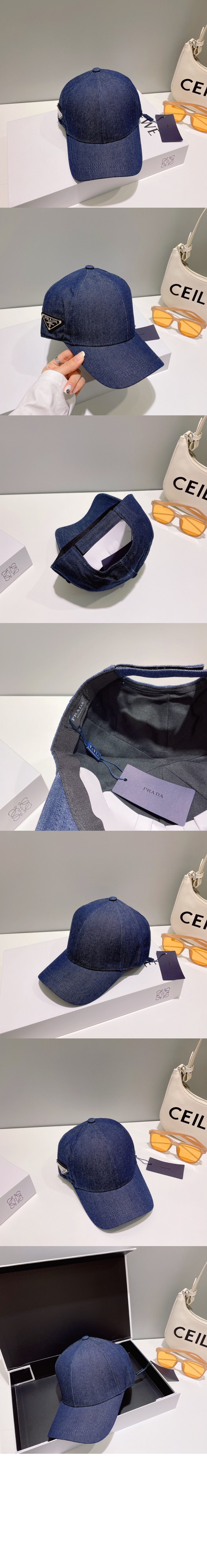 프라다 데님 베이스볼 캡 1HC274