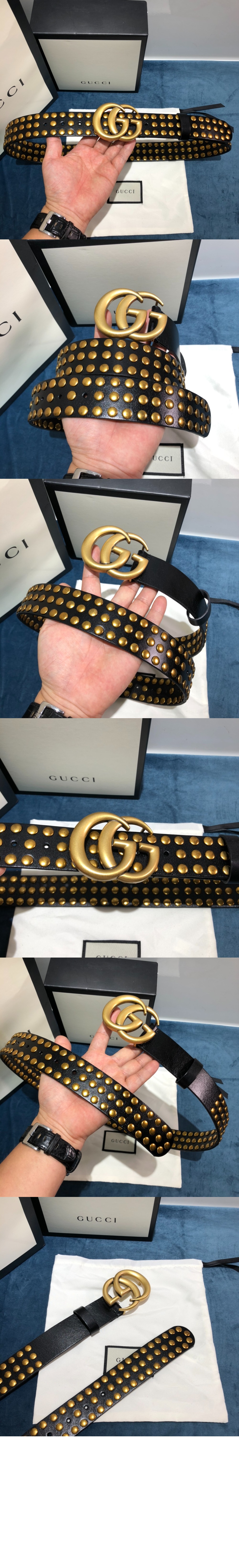 구찌 더블지버클 스터드벨트 409402