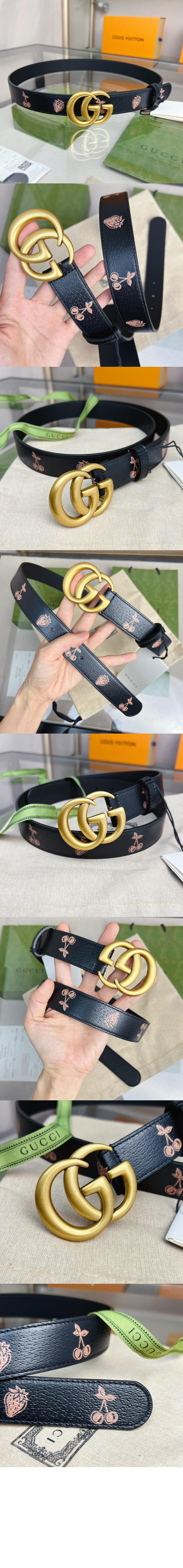 구찌 GG 마몽 씬 벨트 625839