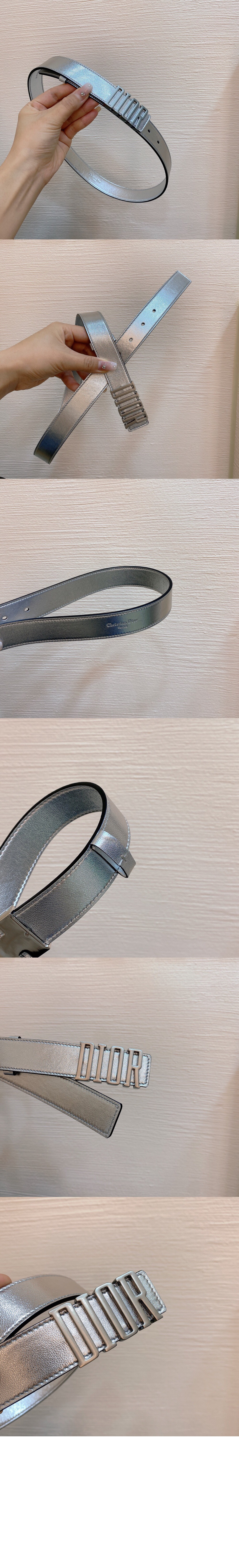 디올 주름 소가죽 벨트 B0385