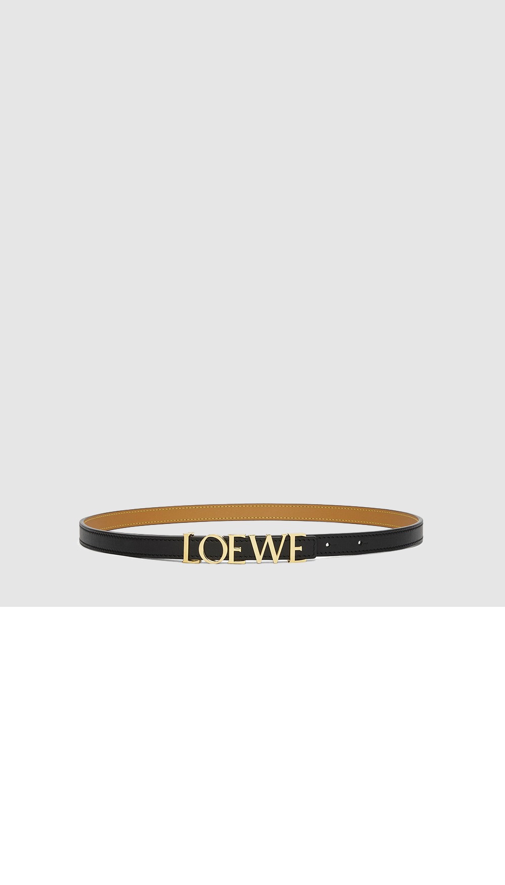 로에베 곡물 소가죽 벨트