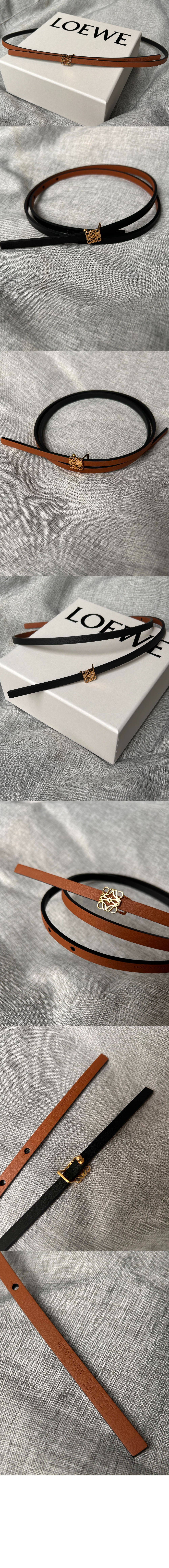 로에베 매끄러운 송아지 가죽 벨트